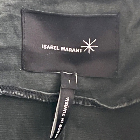 Isabel Marant Black Cotton with Black Leather Trim Biker Jacket size 1 pristine - Picture 15 of 15